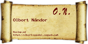 Olbort Nándor névjegykártya